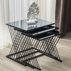 Square Wire Cross Nesting Coffee Table
